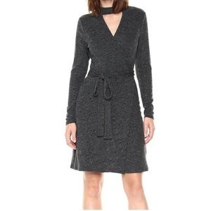 Laundry by Shelli Segal Grey Knit Wrap Dress